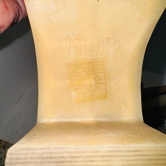 Mum Camel Suede Lace-Up Mid-Calf Boots Chunky Platform Heel Boho Retro 70s Y2K 7 - Picture 9 of 11